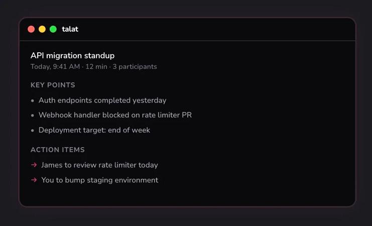 Local AI Notetaker Talat Launches as Private, One-Time Fee Alternative to Subscription Apps