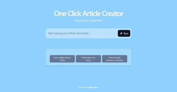 One Click Article Creator