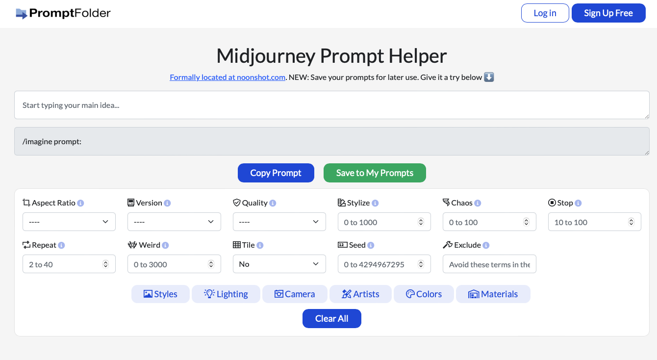 Midjourney Prompt Helper