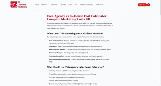 Agency vs In-House Calculator