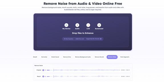 AI Audio Cleaner - Background Noise Remover Free