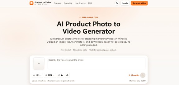 AI Product Photo to Video Generator