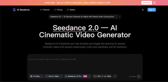 AI Seedance - Cinematic AI Video Generator