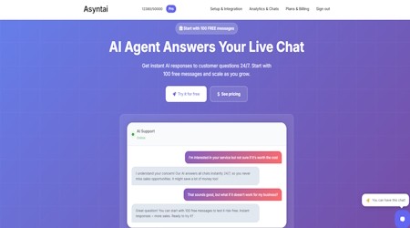 Asyntai - AI live chat for your website