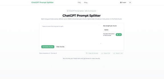 ChatGPT Prompt Splitter