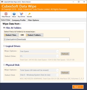 CubexSoft Data Wipe Tool