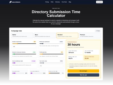 Directory Submission Time Calculator