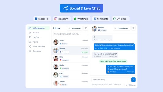Helpmate - Live, Social & AI Chat with Built-in CRM