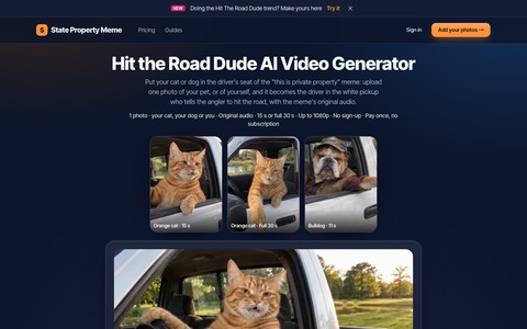 Hit the Road Dude AI (State Property Meme)
