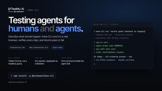 Kane CLI by TestMu AI