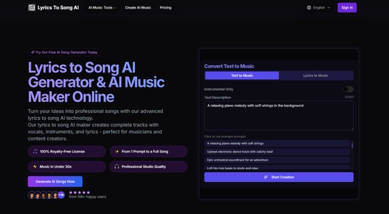 Lyrics to Song AI