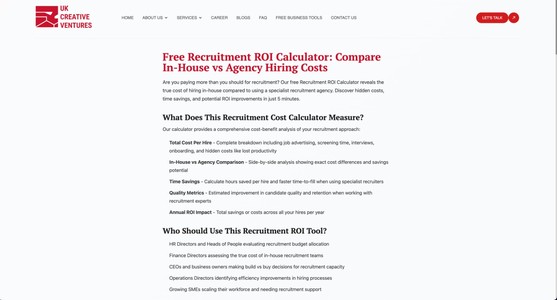Recruitment ROI Calculator