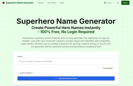 Superhero Name Generator