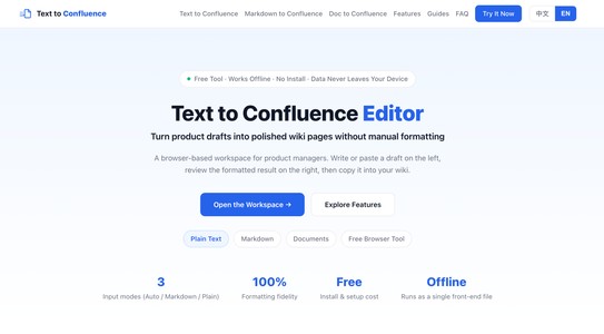 Text to Confluence Editor