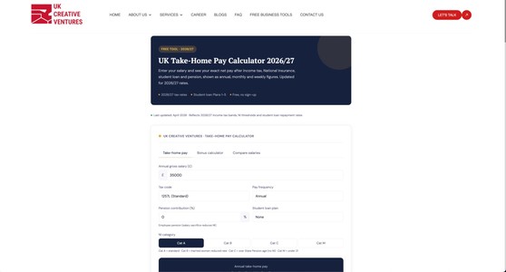 UK Take-Home Pay Calculator